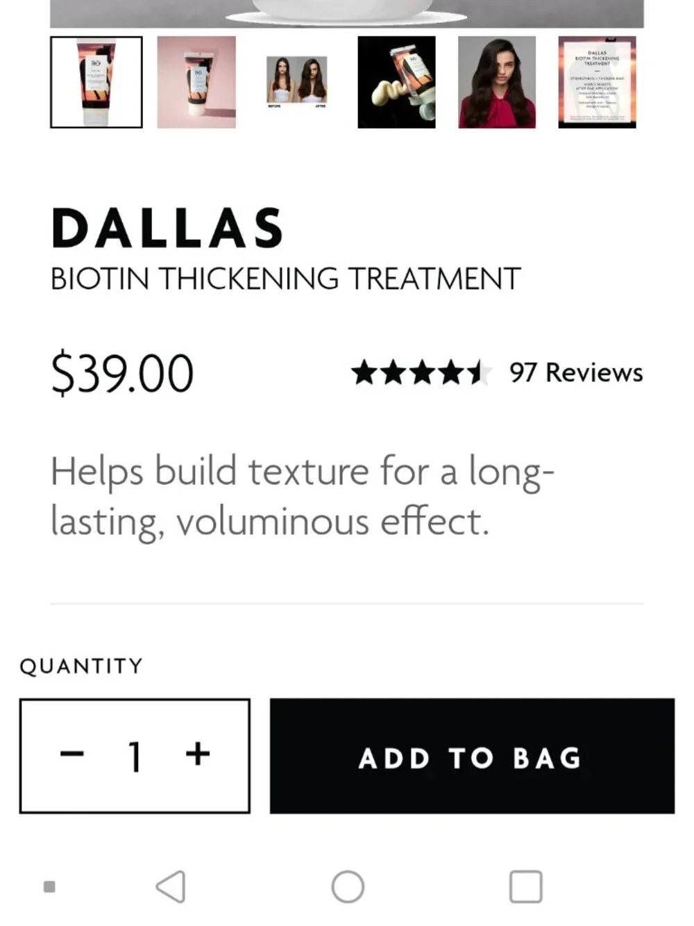 USED R+Co Dallas Thickening Treatment 3 FL oz